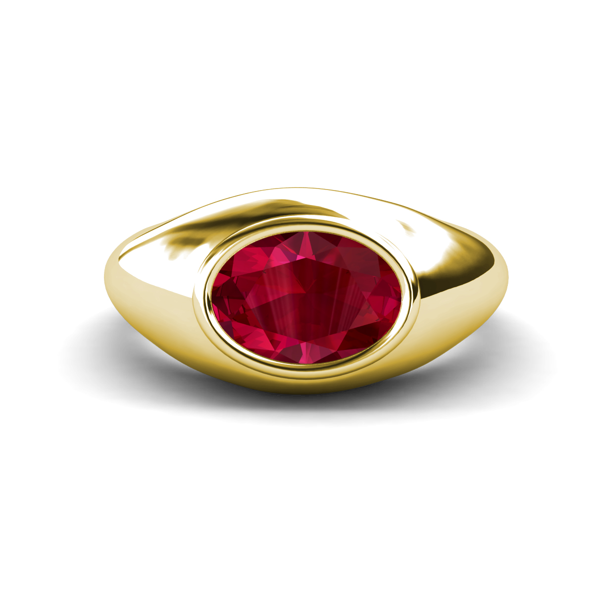 Dianne 2.50 ct Oval Shape Created Ruby Women Solitaire Engagement Ring 